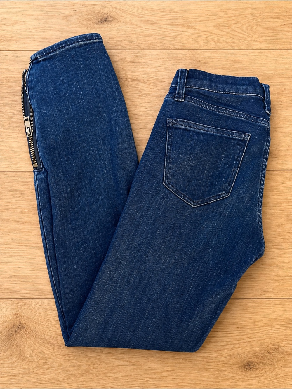 Madewell Skinny Dark Wash Zip Ankle Jeans Size 24 waist